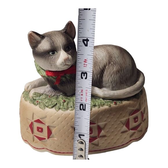 Vintage Schmid Gordon Fraser Cat Music Box Christmas Holiday Working 1985 - Picture 11 of 12